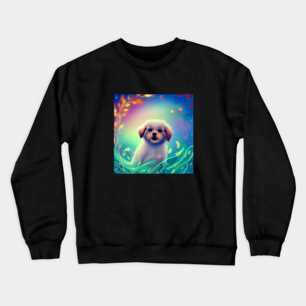 Fluffy Puppy Crewneck Sweatshirt by ArtistsQuest